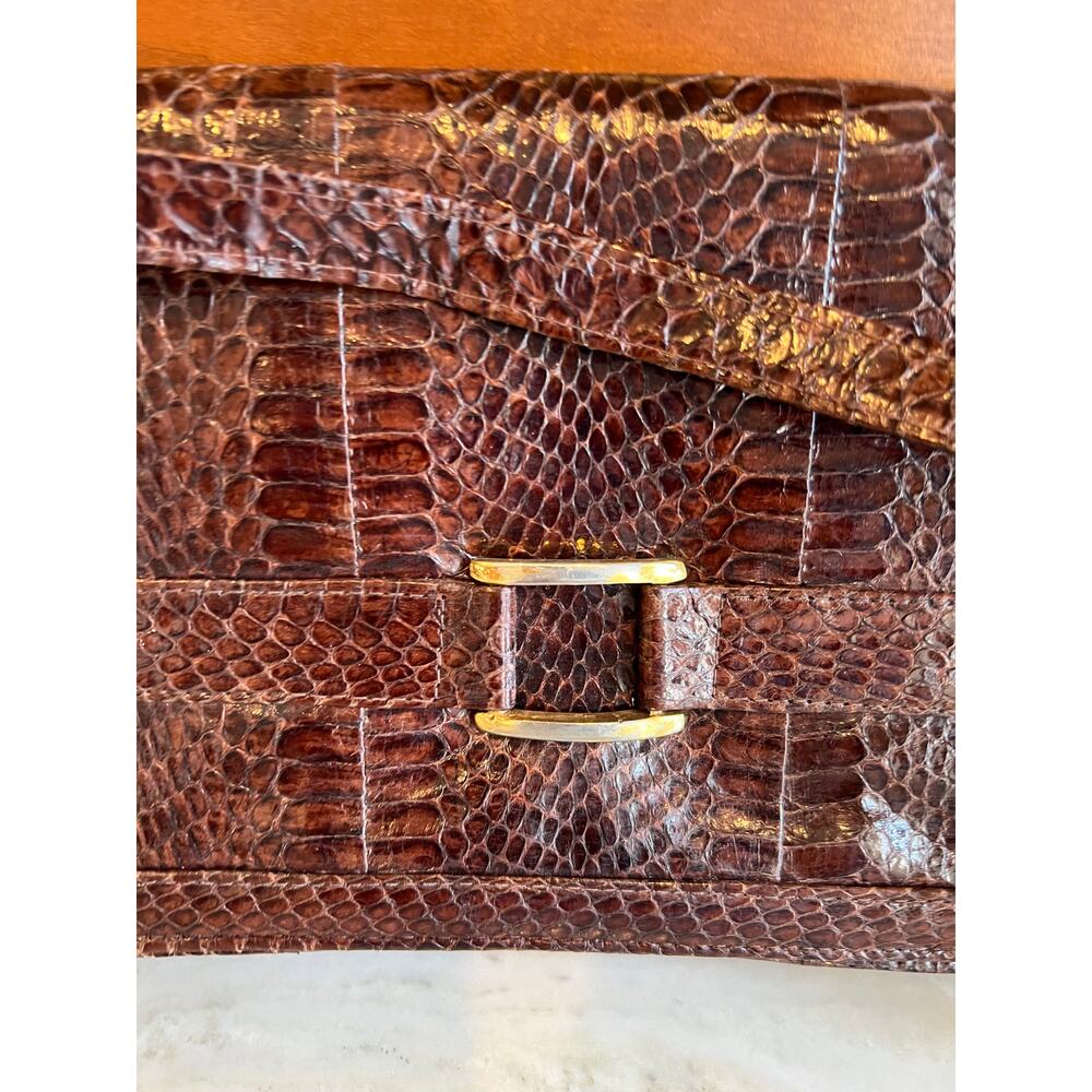 Vintage 60s Lizard Rectangular Convertible Should… - image 6